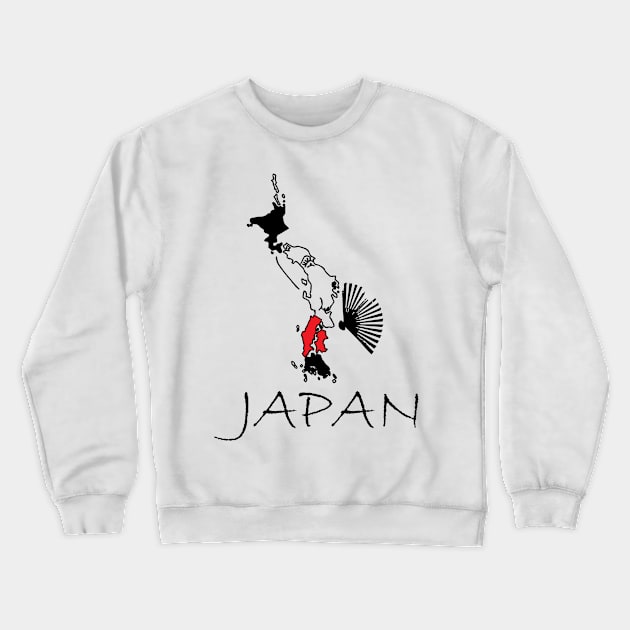 A funny map of Japan Crewneck Sweatshirt by percivalrussell